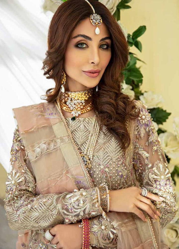 Alif By AJR Couture Embroidered Net Suits Unstitched 3 Piece AJR21WD 06 Golden Spirit - Wedding Collection