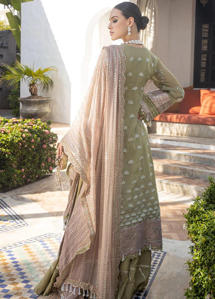 Alif By AJR Couture Embroidered Chiffon Suits Unstitched 4 Piece AJR23AL ALC-01 Forest Fleur - Luxury Collection