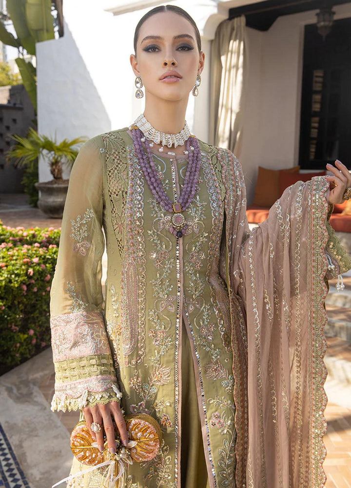 Alif By AJR Couture Embroidered Chiffon Suits Unstitched 4 Piece AJR23AL ALC-01 Forest Fleur - Luxury Collection