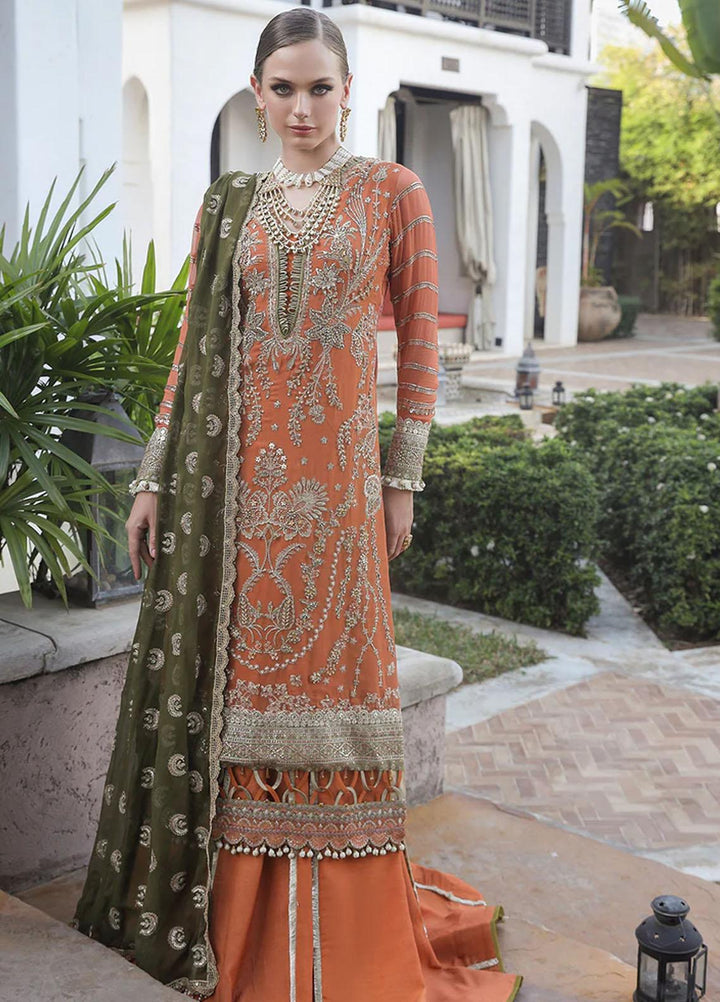 Alif By AJR Couture Embroidered Chiffon Suits Unstitched 4 Piece AJR23AL ALC-03 Flora - Luxury Collection