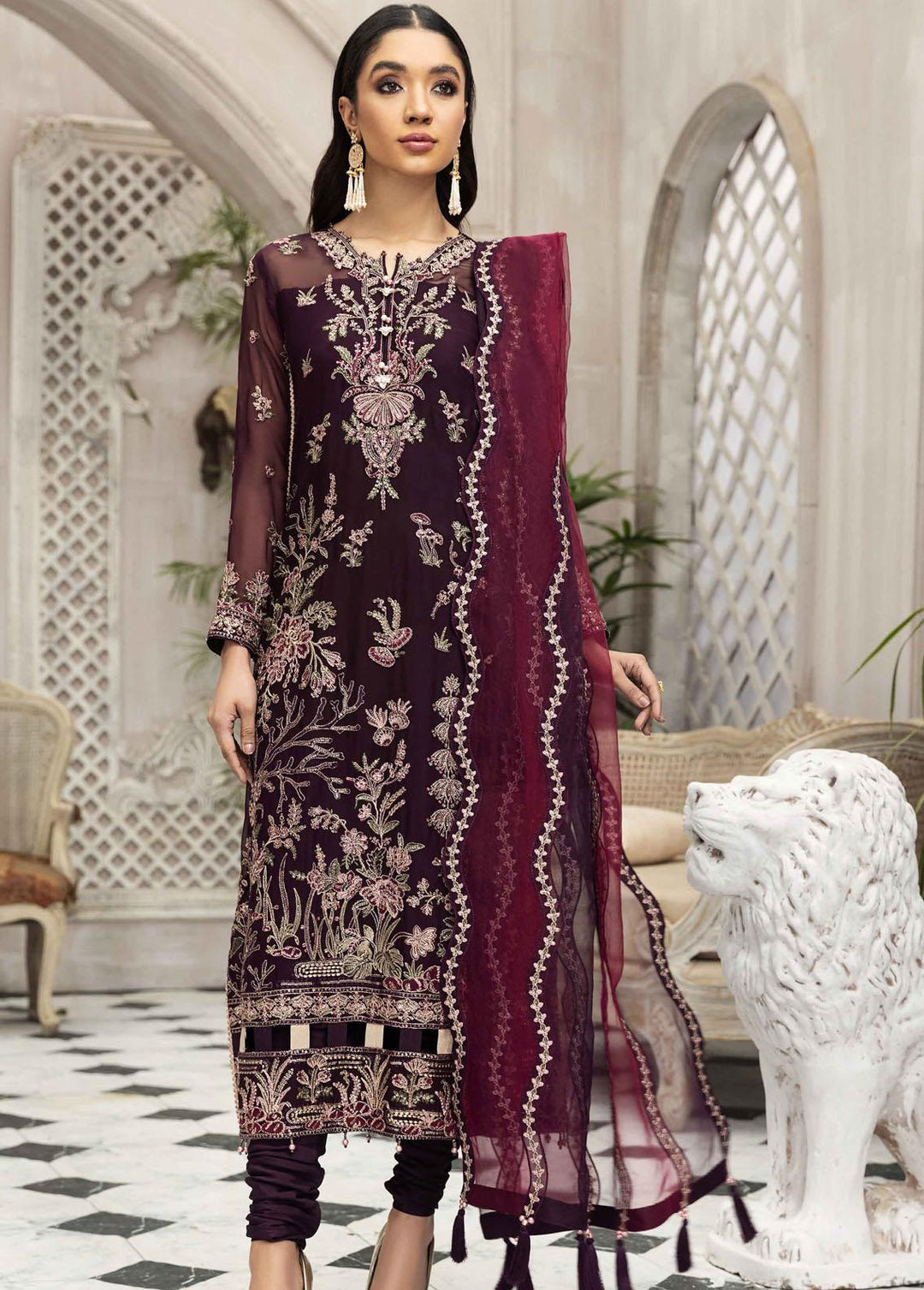 Ek Dastaan By Alizeh Fashion Embroidered Chiffon Suits Unstitched 3 Piece AFB22ED 08 Pariwash - Festive Collection