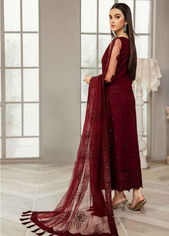 Alizeh Fashion by Bilal Embroidery Embroidered Net Suits Unstitched 3 Piece ABF22F 01 Gulrukh - Formal Collection