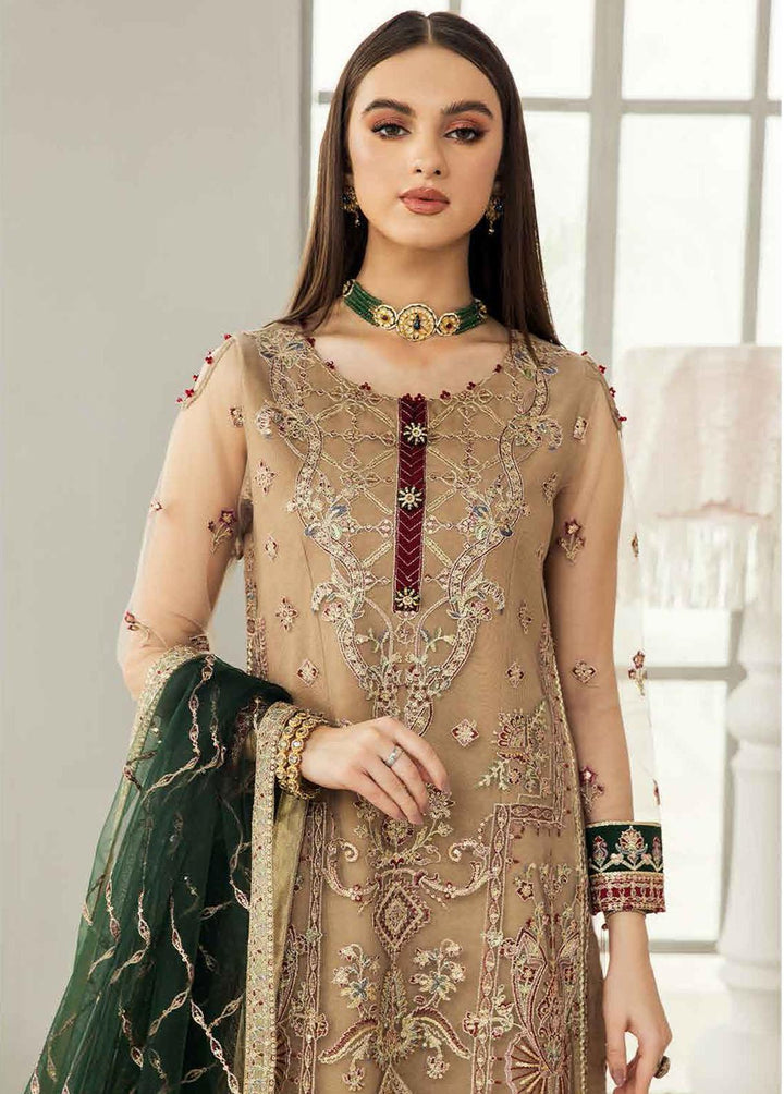 Alizeh Fashion by Bilal Embroidery Embroidered Net Suits Unstitched 3 Piece ABF22F 02 Kehkashan - Formal Collection