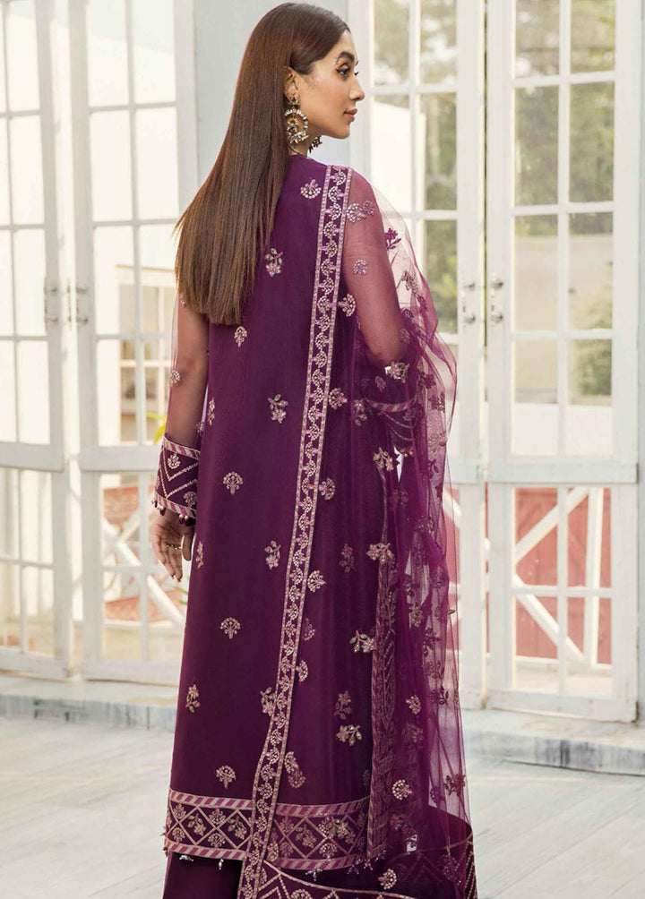 Alizeh Fashion by Bilal Embroidery Embroidered Net Suits Unstitched 3 Piece ABF22F 04 Miraal - Formal Collection
