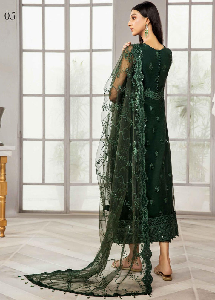 Alizeh Fashion by Bilal Embroidery Embroidered Net Suits Unstitched 3 Piece ABF22F 05 Zora - Formal Collection
