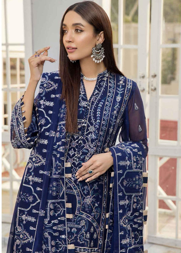 Alizeh Fashion by Bilal Embroidery Embroidered Chiffon Suits Unstitched 3 Piece ABF22F 07 Zartash - Formal Collection