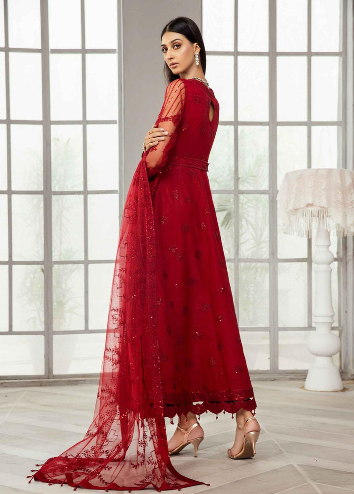 Alizeh Fashion by Bilal Embroidery Embroidered Net Suits Unstitched 3 Piece ABF22F 08 Rubi - Formal Collection