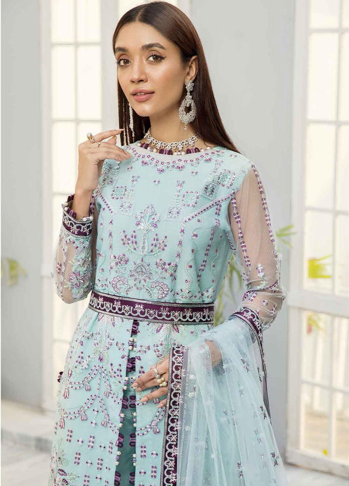 Alizeh Fashion by Bilal Embroidery Embroidered Net Suits Unstitched 3 Piece ABF22F 09 Aabyaan - Formal Collection