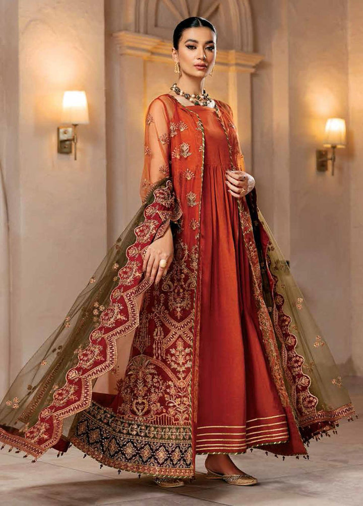 Alizeh Fashion by Bilal Embroidery Embroidered Net Suit Unstitched 3 Piece AFB22F 01 Makbule - Festive Collection