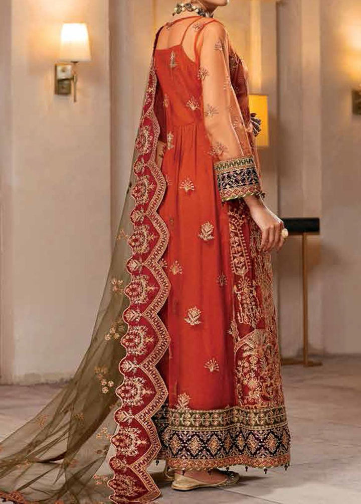 Alizeh Fashion by Bilal Embroidery Embroidered Net Suit Unstitched 3 Piece AFB22F 01 Makbule - Festive Collection