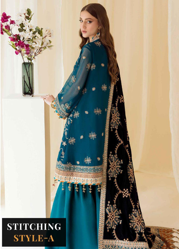 Alizeh Fashion by Bilal Embroidery Embroidered Chiffon Suits Unstitched 3 Piece AFB22PV Dasht-E-Naz - Luxury Collection