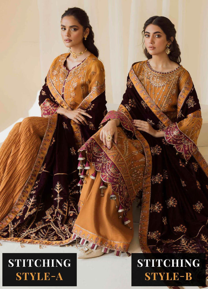 Alizeh Fashion by Bilal Embroidery Embroidered Organza Suits Unstitched 3 Piece AFB22PV Zar Begum - Luxury Collection
