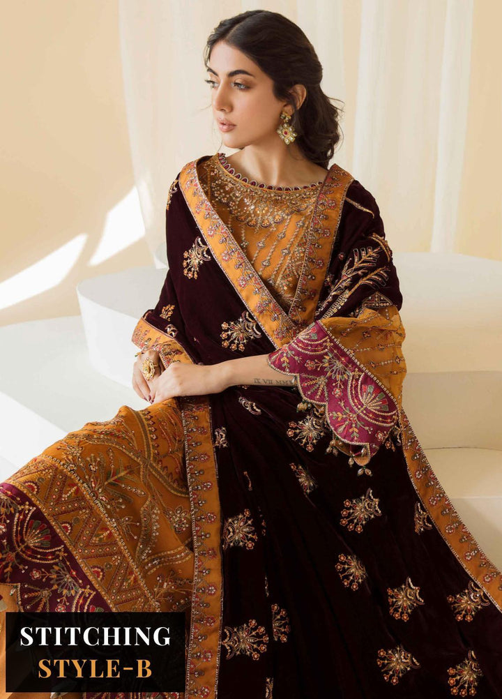 Alizeh Fashion by Bilal Embroidery Embroidered Organza Suits Unstitched 3 Piece AFB22PV Zar Begum - Luxury Collection