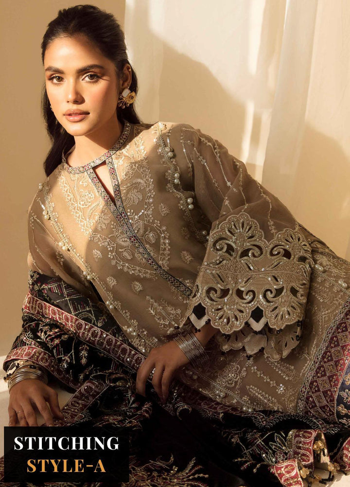 Alizeh Fashion by Bilal Embroidery Embroidered Chiffon Suits Unstitched 3 Piece AFB22PV Zawiya - Luxury Collection