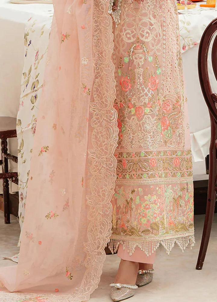 Allenura By Mahnur Embroidered Lawn Suits Unstitched 3 Piece MN24A D-03 Azure - Luxury Collection