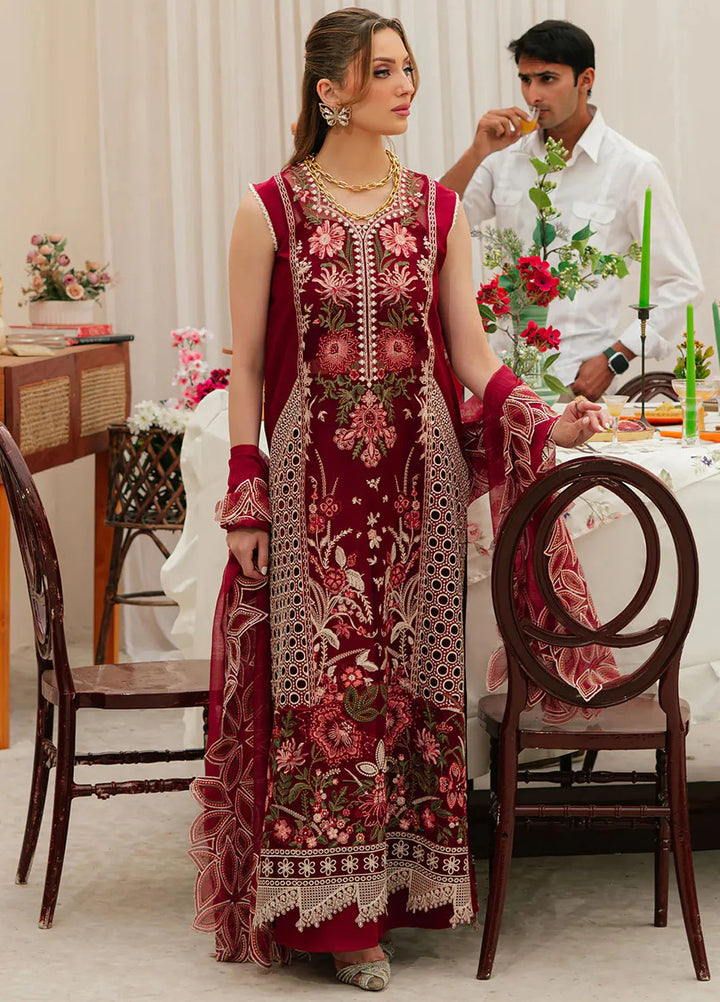 Allenura By Mahnur Embroidered Lawn Suits Unstitched 3 Piece MN24A D-07 Celestial - Luxury Collection
