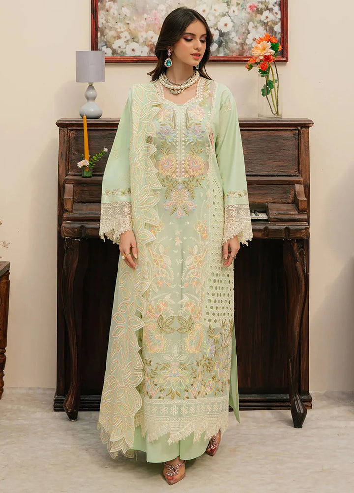 Allenura By Mahnur Embroidered Lawn Suits Unstitched 3 Piece MN24A D-08 Caroline - Luxury Collection