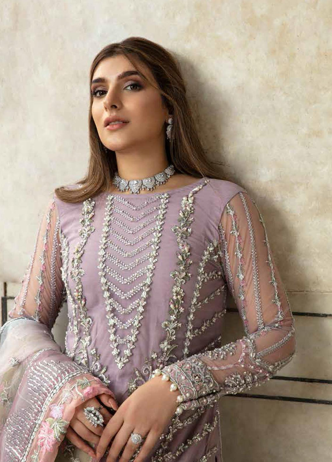 ALIF By AJR Banno Ki Sahelian Embroidered Net Suits Unstitched 3 Piece AJR22BS ALW-22-04 ZUFISHAN - Wedding Collection