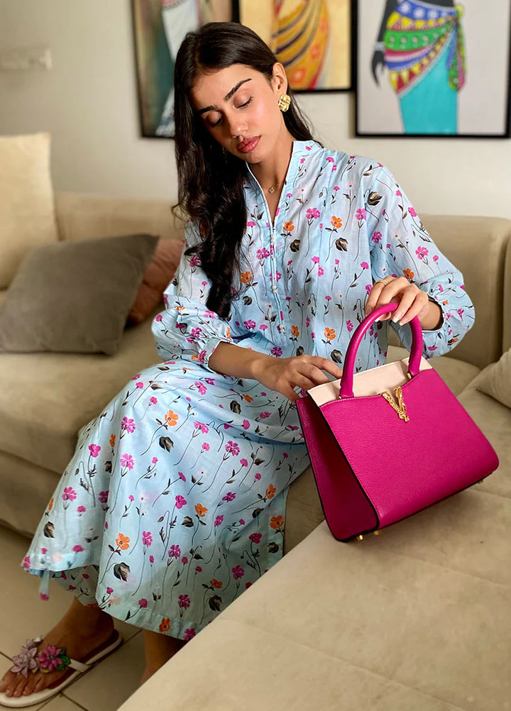 Amal Pret Printed Lawn 2 Piece Suit Blue Majesty