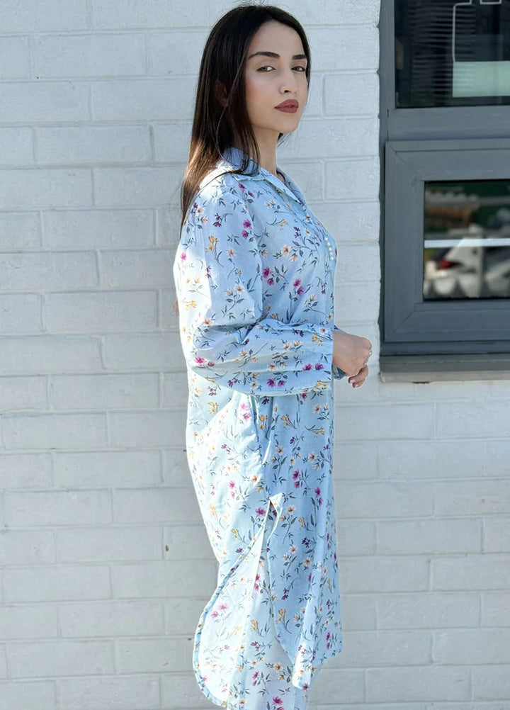 Amal Pret Printed Lawn 2 Piece Suit Celeste