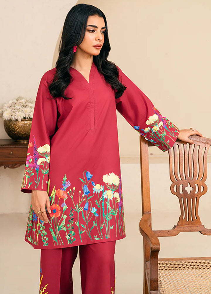 Amal Pret Printed Lawn 2 Piece Suit Ruby