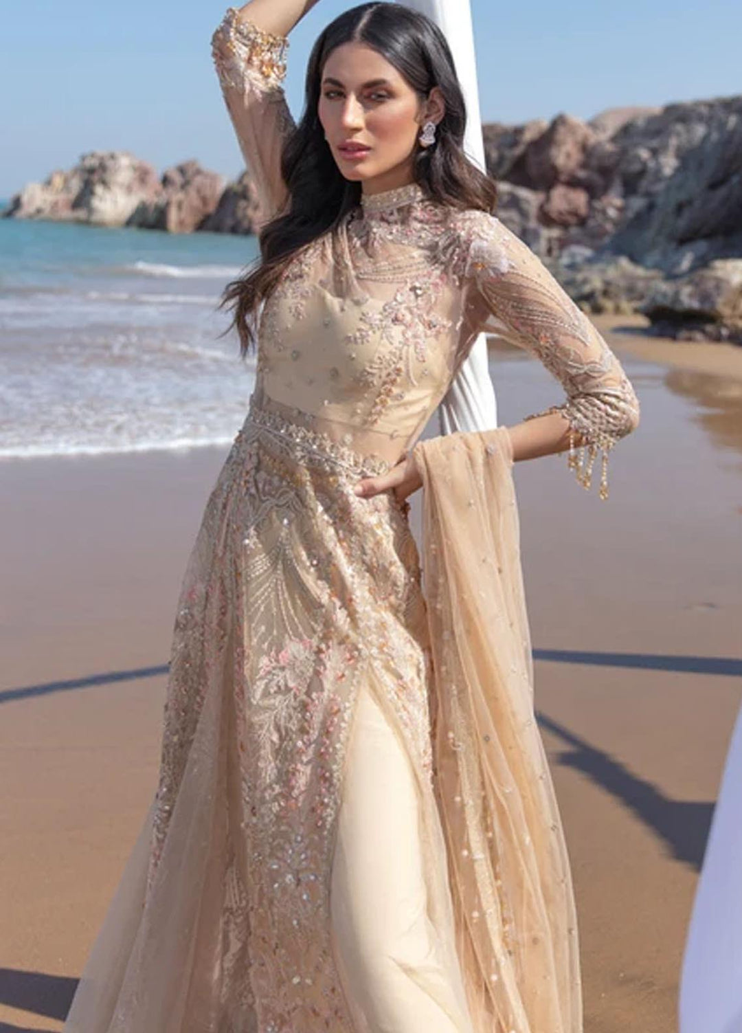 Amiraa by Reign Embroidered Net Suits Unstitched 3 Piece RGN21AM RN-02 DIBA-B - Luxury Collection