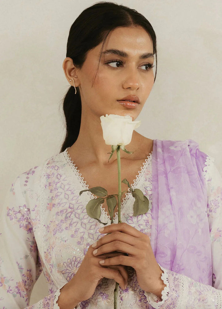 Amore by Ayzel Embroidered Lawn Suit Unstitched 3 Piece AAF25AS D-01 Azure - Summer Collection