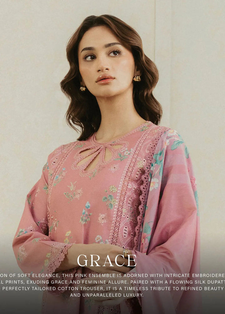 Amore by Ayzel Embroidered Lawn Suit Unstitched 3 Piece AAF25AS D-04 Grace - Summer Collection