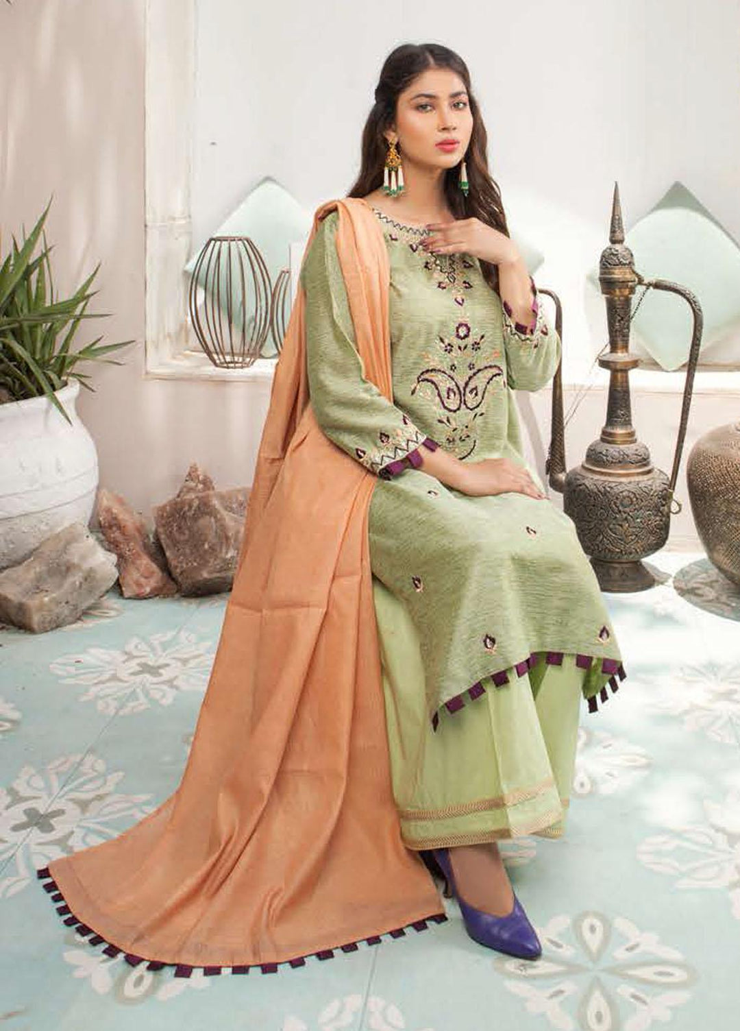 Amsin Attire Pret Luxury Cotton 3 Piece AAR21L A-04