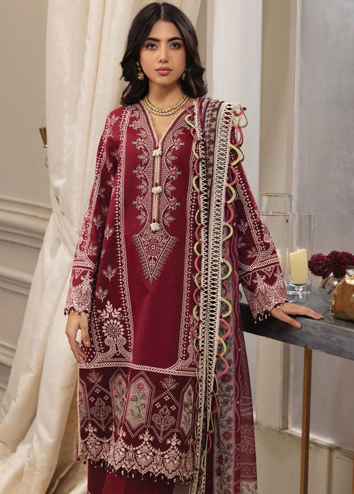 Anaya By Kiran Chaudhry Embroidered Cotton Net Suits Unstitched 3 Piece AKC23E AL23-14-Natasha - Eid Collection