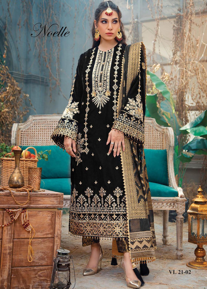 Velour De Fete By Anaya Embroidered Velvet Suits Unstitched 3 Piece AKC21VF VL-21-02 Noelle - Winter Collection