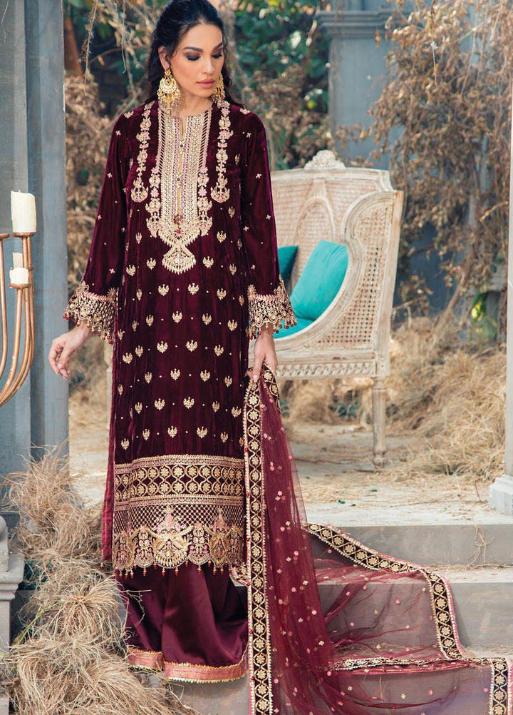 Velour De Fete By Anaya Embroidered Velvet Suits Unstitched 3 Piece AKC21VF VL-21-05 Lucille - Winter Collection