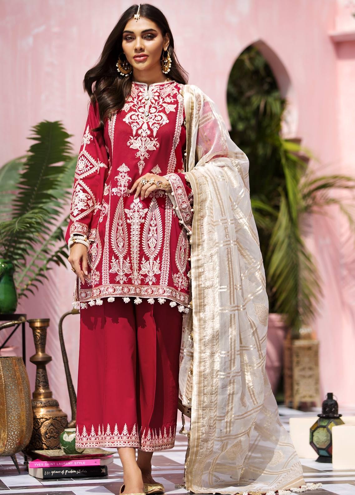 Anaya By Kiran Chaudhry Embroidered Lawn Suits Unstitched 3 Piece AK21KR 03-ZHALEY - Summer Collection