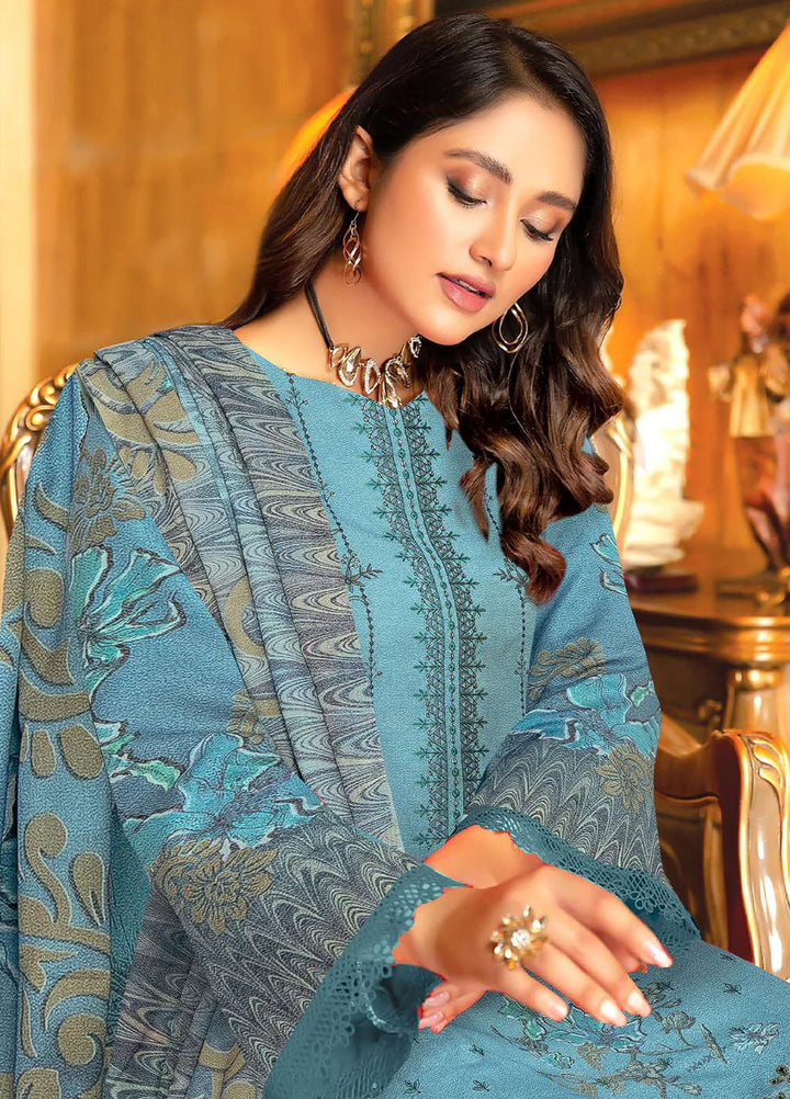 Andaz By Insiya Clothing Embroidered Dhanak Suits Unstitched 3 Piece INS23AZ D-01 - Winter Collection