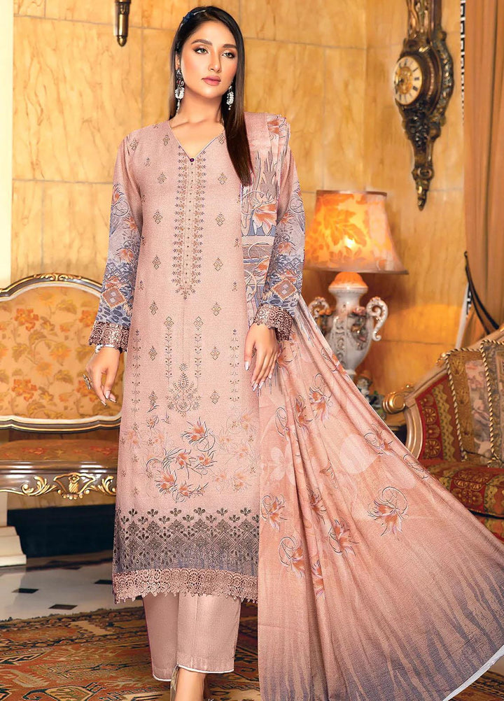 Andaz By Insiya Clothing Embroidered Dhanak Suits Unstitched 3 Piece INS23AZ D-08 - Winter Collection