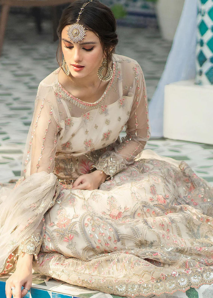 Andaz-e-Khas By Resham Ghar Embroidered Net Suits Unstitched 3 Piece RG22AK JAHAN ARA - Luxury Collection