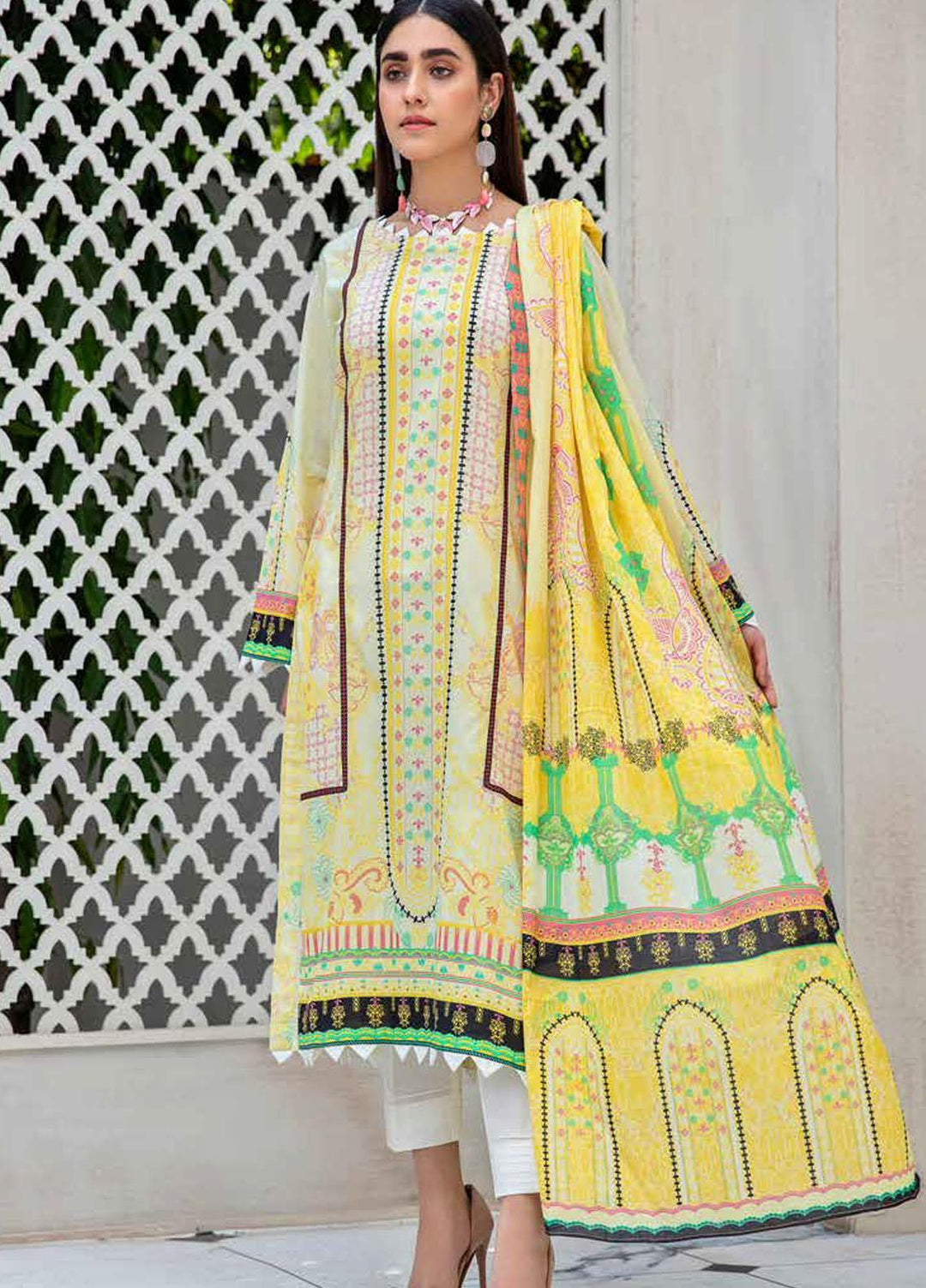 Angan By Banafsheh Printed Lawn Suits Unstitched 3 Piece BF21A 06 - Summer Collection