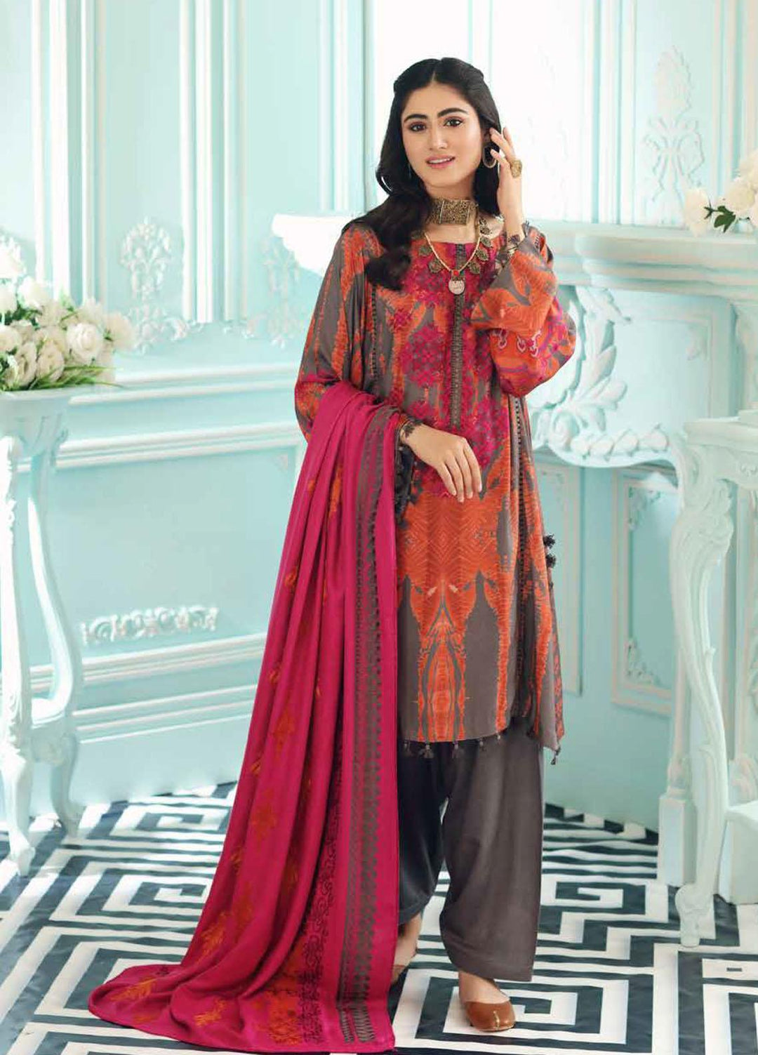Charizma Embroidered Kotail Suits Unstitched 3 Piece CRZ21AK ANW-08 - Winter Collection
