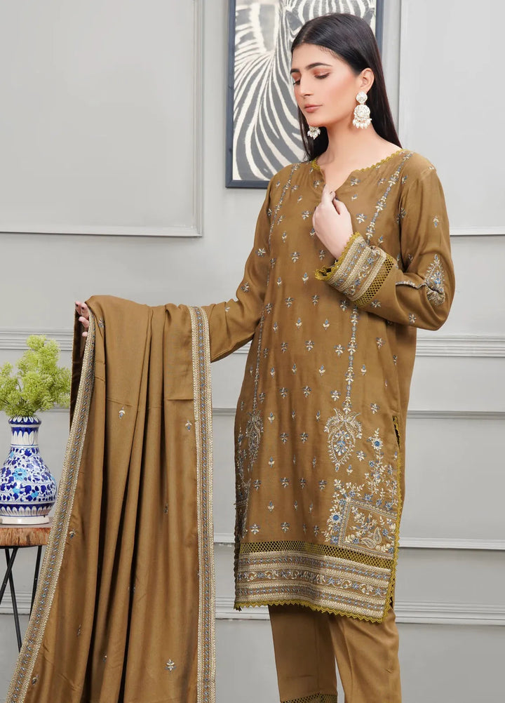 Apricity By Pashmire Pret Embroidered Karandi 3 Piece Suit Daffodils