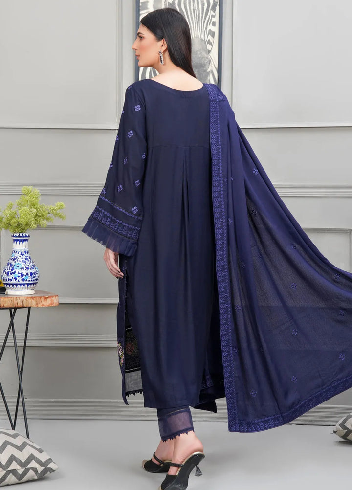 Apricity By Pashmire Pret Embroidered Karandi 3 Piece Suit Iolite