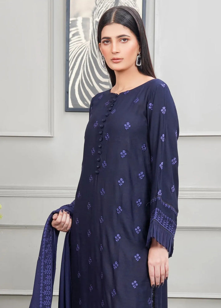 Apricity By Pashmire Pret Embroidered Karandi 3 Piece Suit Iolite