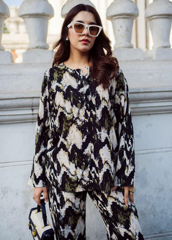 Apricocia Pret Printed Linen 1 piece Canvas Cord Set