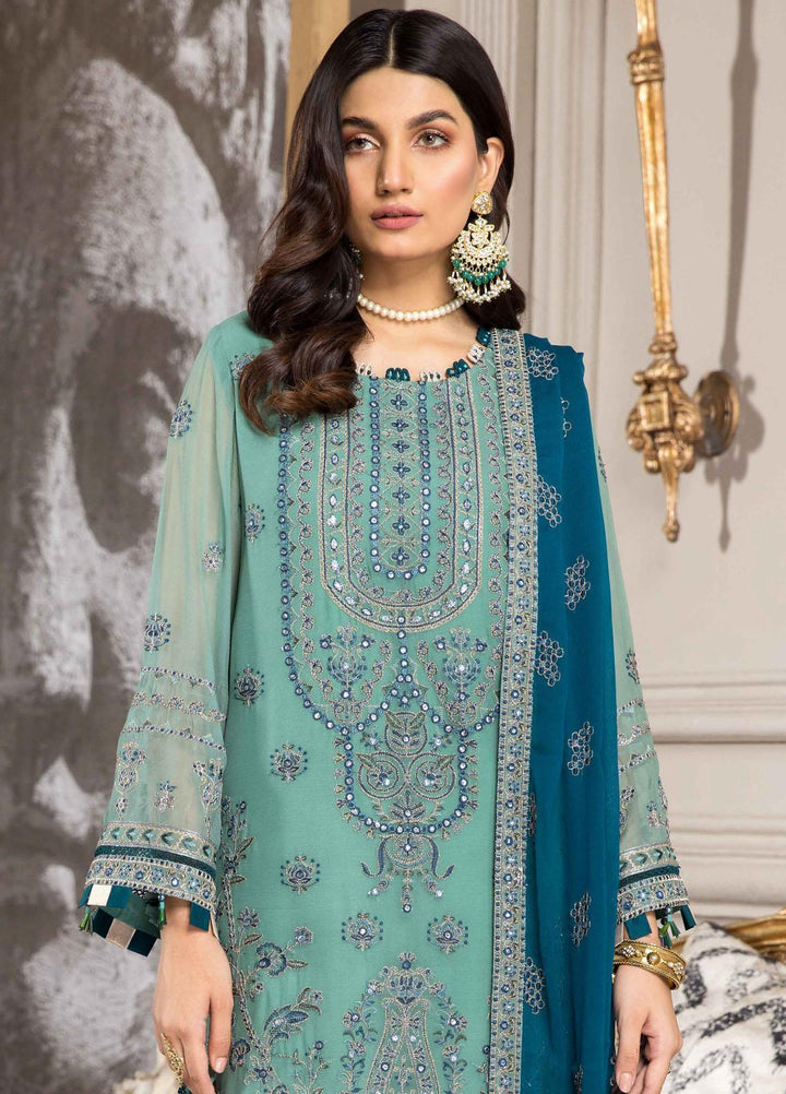 Aqs-e-Dast By Alizeh Fashion Embroidered Chiffon Suits Unstitched 3 Piece AFB22-F11 07 Zeb - Festive Collection