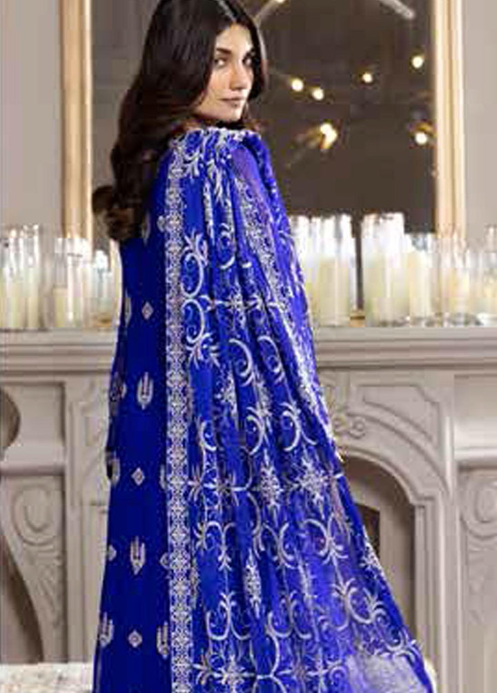 Aqs-e-Dast By Alizeh Fashion Embroidered Chiffon Suits Unstitched 3 Piece AFB22-F11 09 Gulnaar - Festive Collection