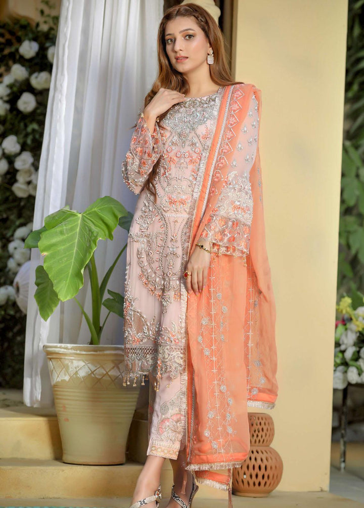 Areesha Embroidered  Suits Unstitched 3 Piece ARE22-P16 6 Salmon - Premium Collection