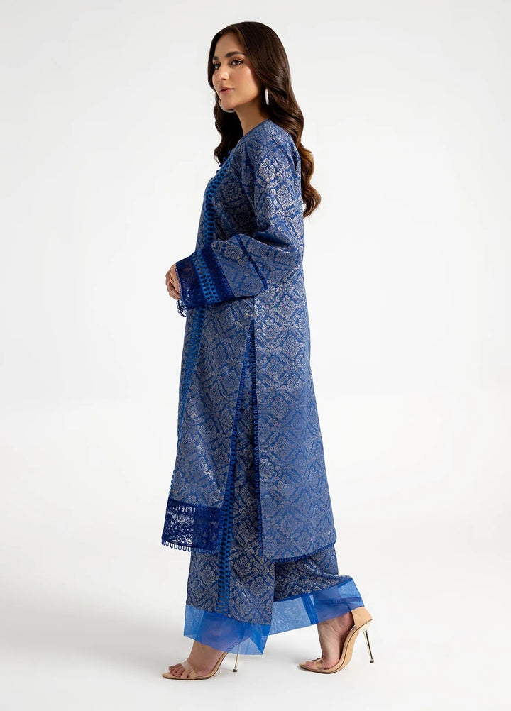 Arif Ashraf Pret Embroidered Self Jacquard 3 Piece Suit Mavi