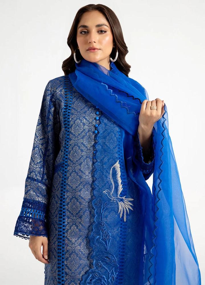 Arif Ashraf Pret Embroidered Self Jacquard 3 Piece Suit Mavi