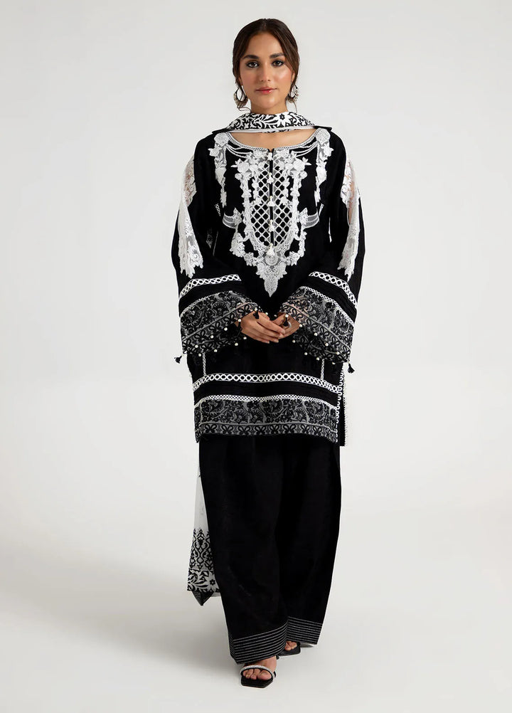 Arif Ashraf Pret Embroidered Self Jacquard 3 Piece Suit Siyah