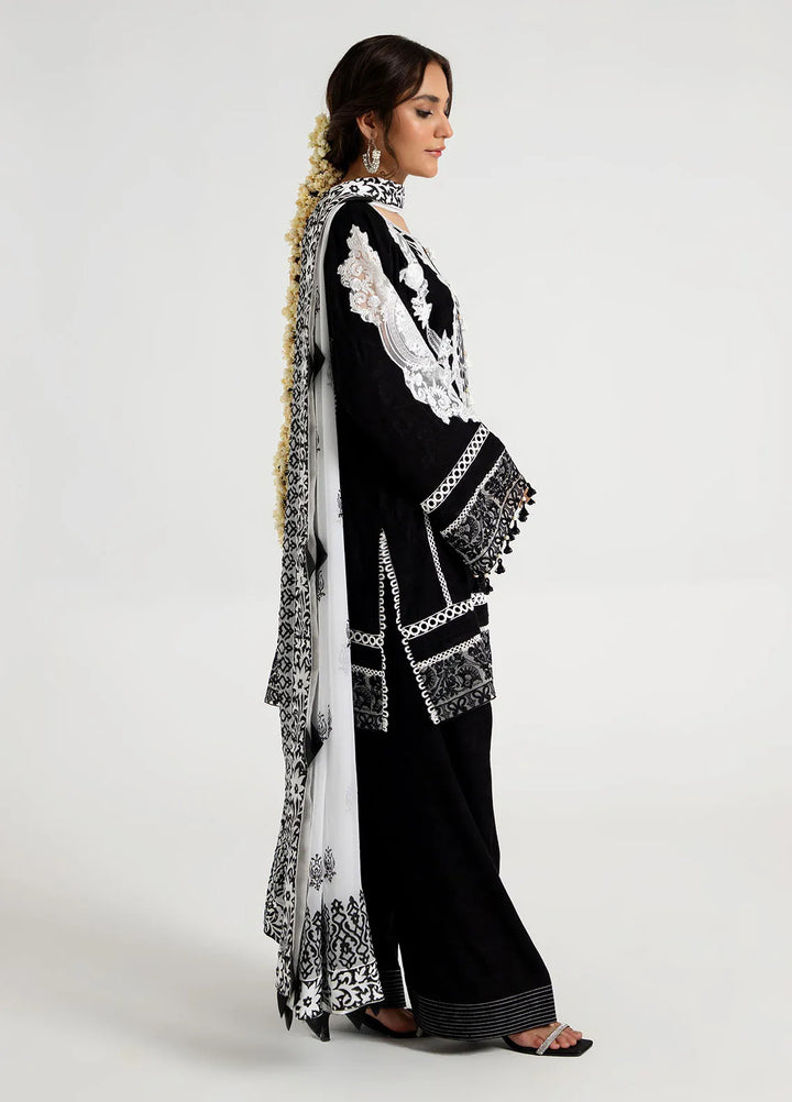 Arif Ashraf Pret Embroidered Self Jacquard 3 Piece Suit Siyah