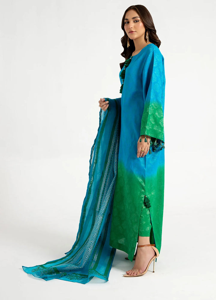 Arif Ashraf Pret Embroidered Self Jacquard 3 Piece Suit Yasil